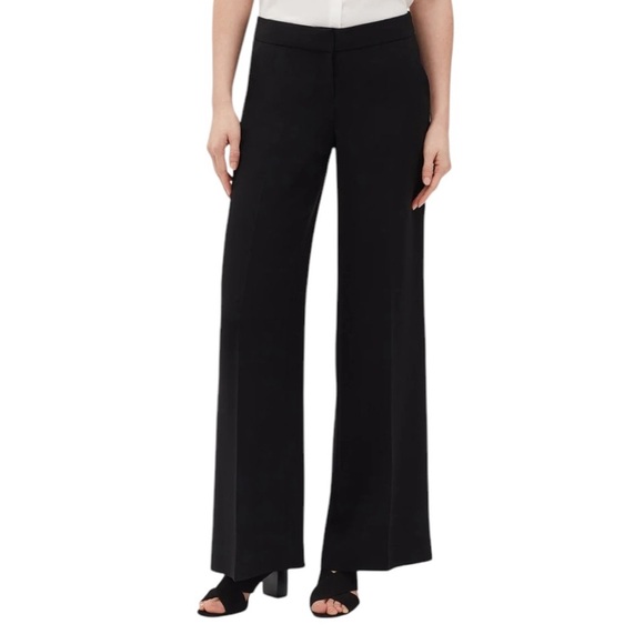 Lafayette 148 New York Black Wool Blend Wide Leg Pants Capsule Wardrobe - Picture 13 of 13
